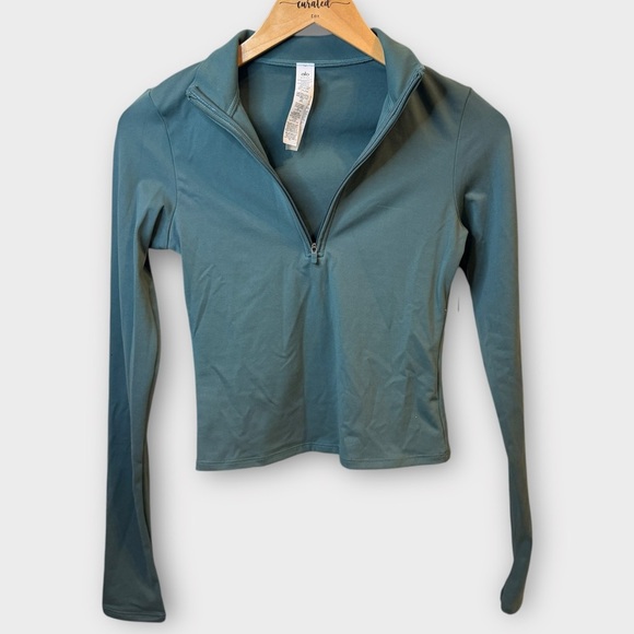 ALO Yoga Tops - Alo Yoga SoftSculpt Precision ¼ Zip Long Sleeve – Size S (Olive Green)